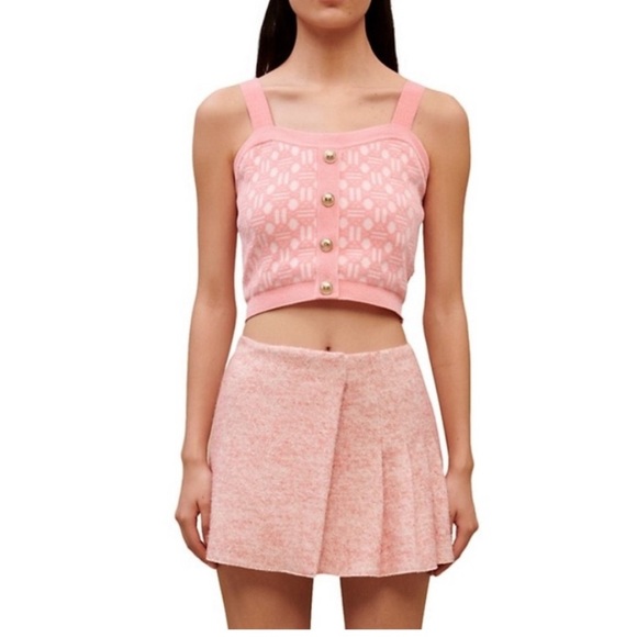 💖BRAND NEW MAJE PARIS PINK MINI SKIRT/ SKORT💖 - Picture 4 of 13